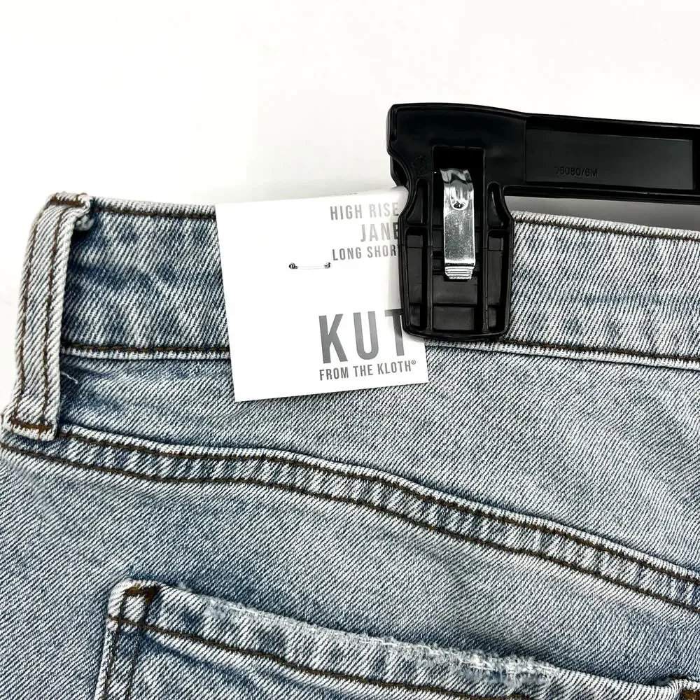 KUT FROM THE KLOTH Womens Jane High Rise Long Shorts Size 10 Blue Vintage NWT